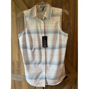 New with Tags CHAPS No Iron Sleeveless Button-down Shirt